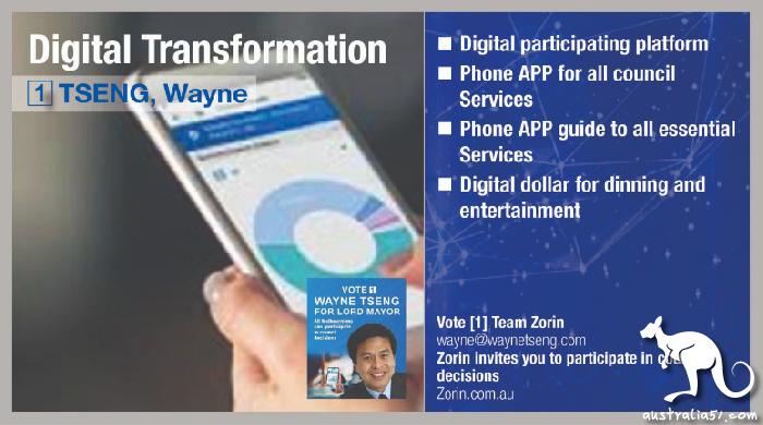 Chinese Melbourne Mayor's Candidate is critical to the recovery of six key points in the rapid digital intelligent transformation of parliament systems