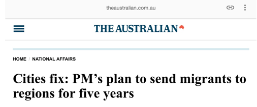 What kind of people will be most affected by Australia's new policy of 'going up and down the country'?