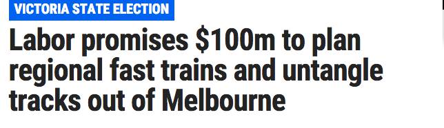 Melbourne Vline will double speed! Half an hour to the surrounding town, it won't be the same for a month.