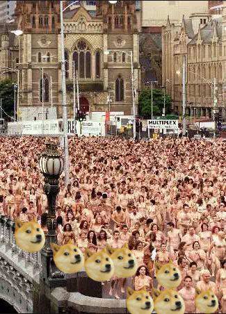 Soon! 4000 naked men and women gather in Melbourne to take pictures of fruit. Wu is full of meat.
