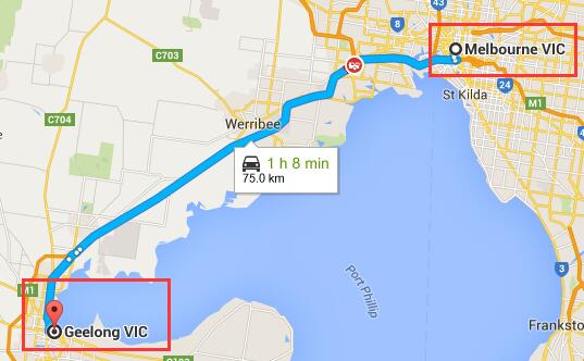 Melbourne to Jilang (Geelong) mode of transport introduction